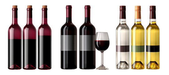 Red Wine Bottle and wine cups Designs with Blank Labels Elevate Your Wine Branding with These Eye-Catching Designs