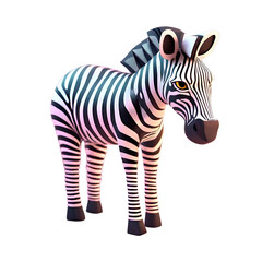 A cartoon zebra on a black background