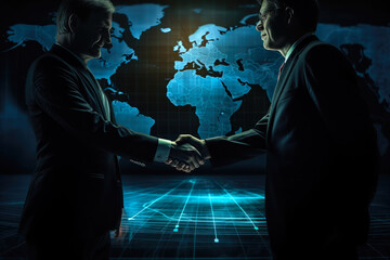World Map Handshake: Unseen Alliances