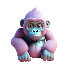 Fototapeta premium A pink gorilla toy on a black background
