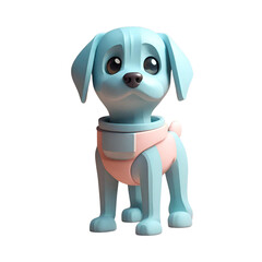 A toy dog wearing a diaper