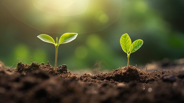 Growth Trees concept Coffee bean seedlings nature background Beautiful green photography ::10 , 8k, 8k render