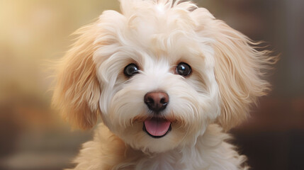 Adorable Maltipoo Pup Poses Playfully