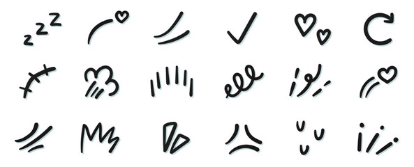 manga comic effect hand drawing doodle