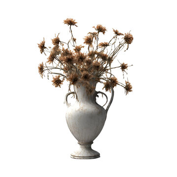 Eternal Elegance Admiring a Vase with Dried Flowers