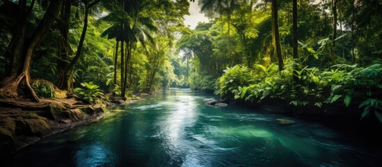 Fototapeta na wymiar I love to travel and explore new places especially those with beautiful water backgrounds that provide a stunning view of nature s landscapes lush green gardens tropical plants and vibrant 
