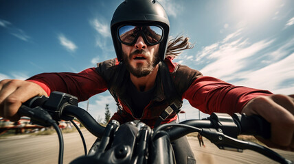 biker on motorcycle