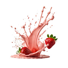 From Stillness to Splash Capturing the Vibrant Essence of a Strawberry in Pink Liquid