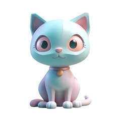 Obraz premium Purrfection in Solitude Cartoon Cat on a Mystical Black Canvas