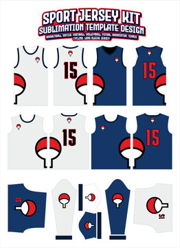 Uchiha Clan Symbols Jersey Design Sportswear Layout Template