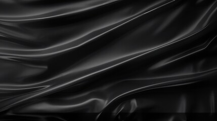 Fototapeta premium Realistic polyethylene texture on black background. Folded packaging
