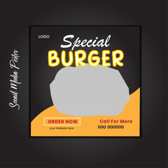 Social Media Food Poster Design and Banner Template