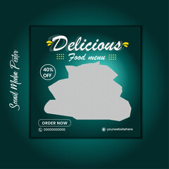 Social Media Food Poster Design and Banner Template