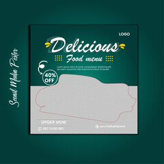 Social Media Food Poster Design and Banner Template