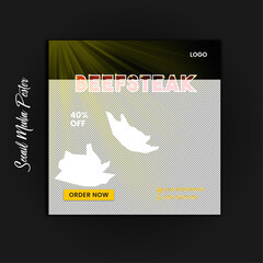 Social Media Food Poster Design and Banner Template