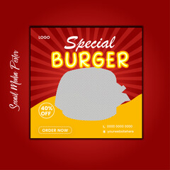 Social Media Food Poster Design and Banner Template