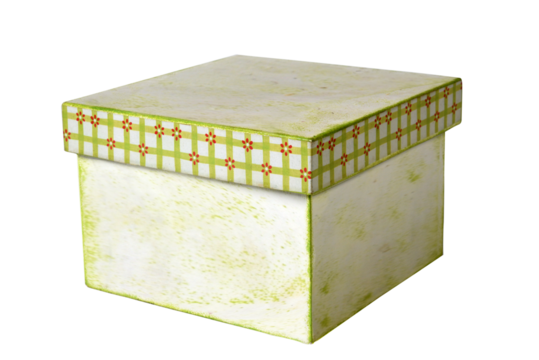 gift box with lid packaging for objects hard case with side view and space for text on white background