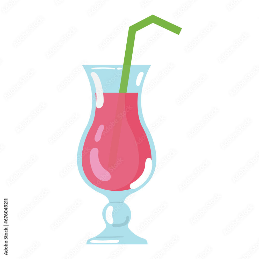 Poster Isolated colored tropical cocktail sketch icon Vector