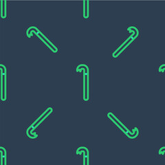 Line Crowbar icon isolated seamless pattern on blue background. Vector