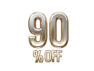 90 percent off sale text illustration element