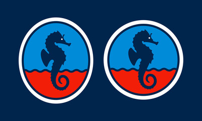 Seahorse logo set design vector. Creative simple sport logo
