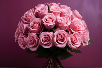 Bouquet of beautiful pink roses