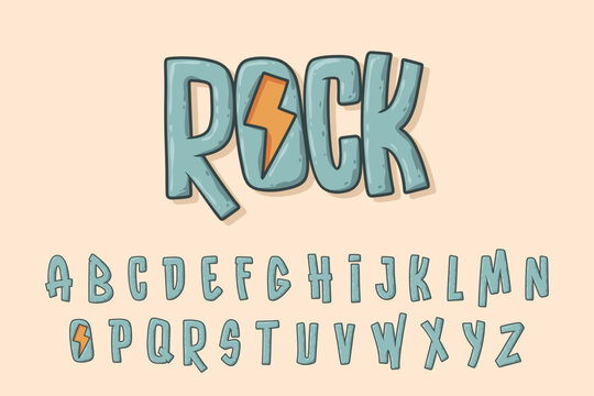 Alphabet Punk Rock Skate Cartoon vector