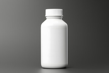 white plastic bottle with a blank label mockup. 250 ml bottle mockup.