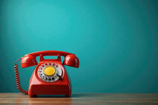 Old retro styled red phone