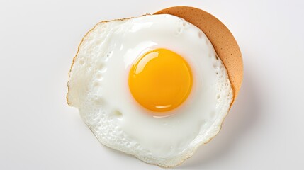  a fried egg sitting on top of a piece of bread next to a piece of bread with an egg on top of it.  generative ai