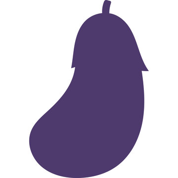purple eggplant silhouette on white background clip art preview