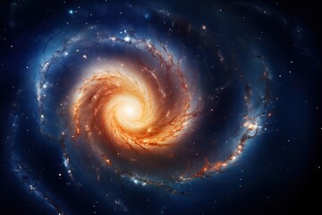 Spiral galaxy with bright core and star-forming regions
