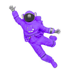 astronaut is jumping to the side