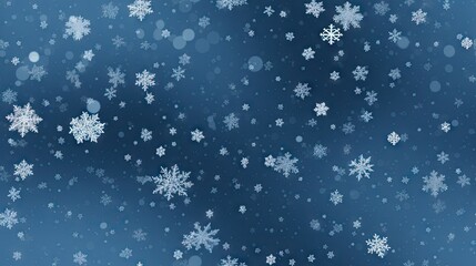 Naklejka na ściany i meble a blue background with a lot of snowflakes on the top and bottom of the image on the bottom of the page. generative ai