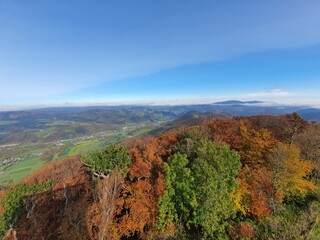 Wonderful view from Hocheck mountain in beautiful autumn scenery