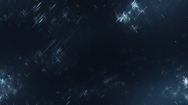  a dark blue background with snowflakes and stars in the middle of the image and a black background with snowflakes and stars in the middle of the image.  generative ai