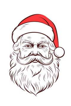 A close-up image of Santa Claus showing his white beard and mustache. This picture can be used for Christmas-themed designs and advertisements.