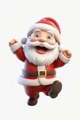 Fototapeta premium A cartoon image of Santa Claus soaring through the sky. Perfect for holiday-themed designs and Christmas promotions