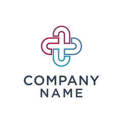 Cross or plus medical logo icon design template element
