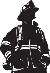 Firefighter Silhouette SVG Vector Illustration
