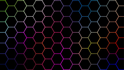 Fototapeta premium Abstract Black Hexagonal Background. Luxury black pattern gradient background stroke. Vector Illustration. 3D Futuristic abstract honeycomb mosaic white background. geometric mesh cell texture.