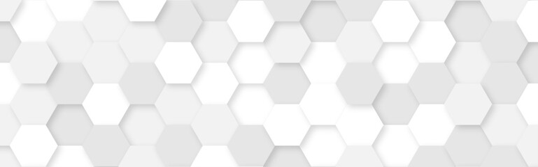 Fototapeta na wymiar Abstract white and gray multi-shades hexagonal background. Gray luxurious 3d honeycomb futuristic vector. 3D futuristic abstract honeycomb mosaic white background. geometric mesh cell texture. 