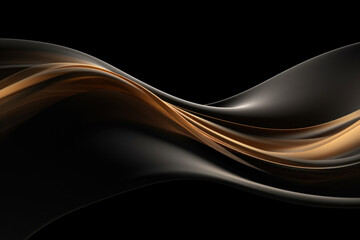 Abstract Yellow waves of a Black background for design and presentation