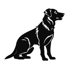 Black silhouette of a Dog  vector illustration