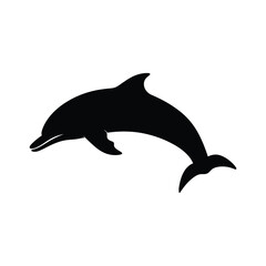 Black silhouette of a Dolphin vector illustration