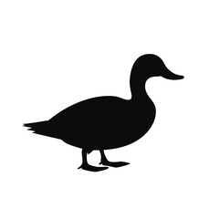 Black silhouette of a Duck vector illustration