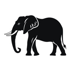 Black silhouette of a Elephant vector illustration