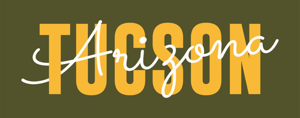 T-shirt stamp graphic, Sport wear typography emblem Tucson, Arizona vintage tee print, athletic apparel design shirt graphic print - obrazy, fototapety, plakaty
