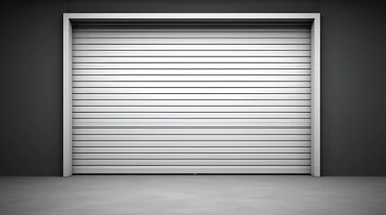 Fotobehang Garage door with white roller shutters. © Tanuha