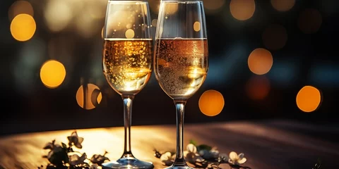 Gardinen two glasses of champagne © MrAdobe